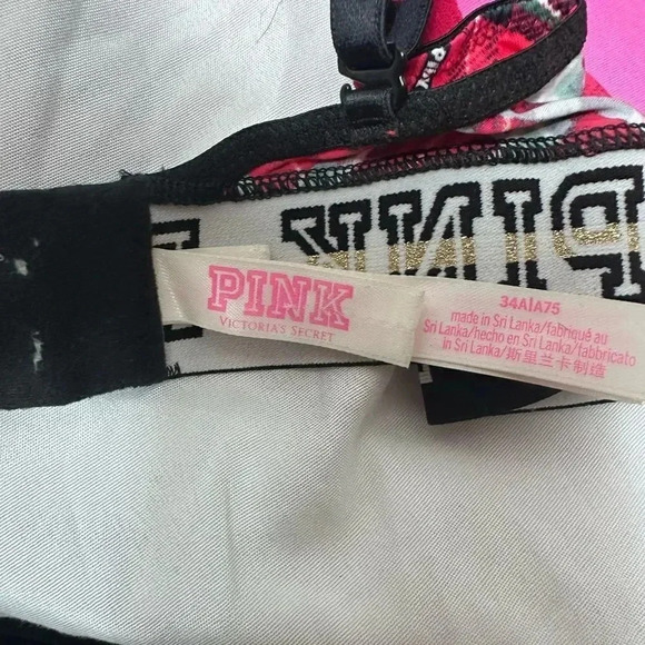 Pink Victoria’s Secret red plaid wear anywhere lightly lined bra size 34A - Picture 11 of 12